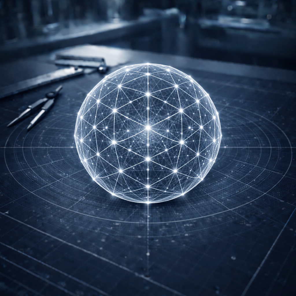 Diagram of the 72 membrane structure in the Merkaba Codex LUX representing a boundary that mediates exchange between inner and outer order