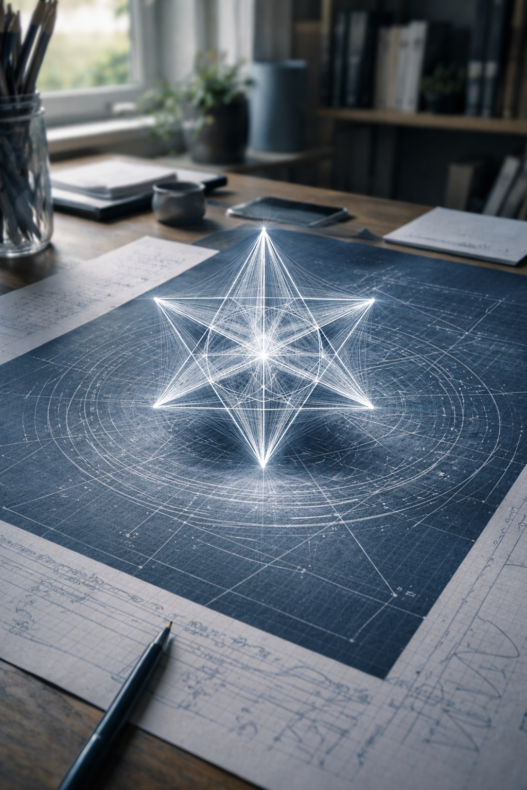 Merkaba structure in the Merkaba Codex LUX as a geometric model of space, movement and conscious orientation within a seven-cell order structure
