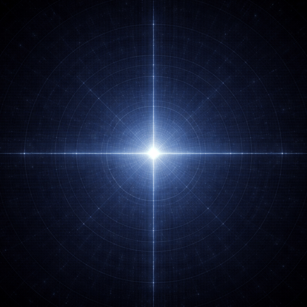 Diagram of the zero point in the Merkaba Codex LUX showing the central reference structure for perception, orientation and order