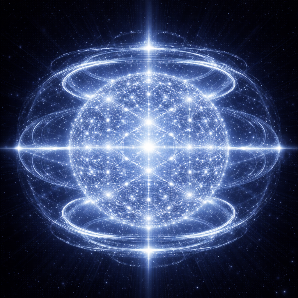 Structural diagram of the order of reality in the Merkaba Codex LUX showing relationships between mathematics, geometry, systems, perception and meaning